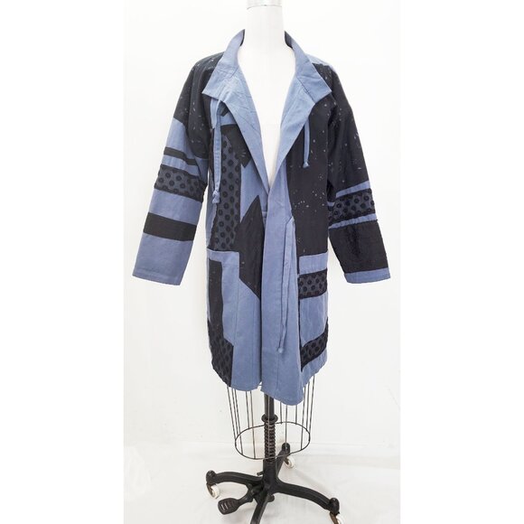 CAROL LEE SHANKS Womens Vintage Handmade Quilted Patchwork Jacket Coat Kimono - Picture 4 of 10